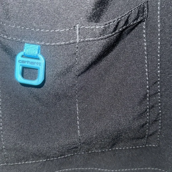 Carhartt Force Stretch Cross-Flex Black Scrub Top size Large - Picture 6 of 8